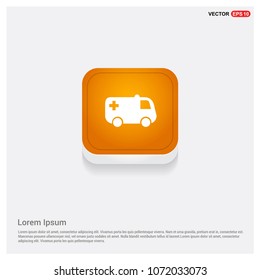 Ambulance Icon Orange Abstract Web Button