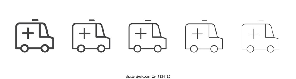 Ambulance icon outline ilustration vector symbol