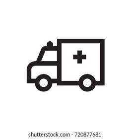 Ambulance Icon. Ambulance Outline Style Design