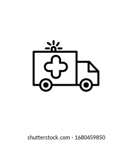 Ambulance icon with outline style vector for your web design, logo, UI. illustration