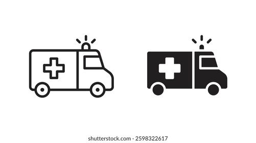 Ambulance icon outlined icon vector collection.