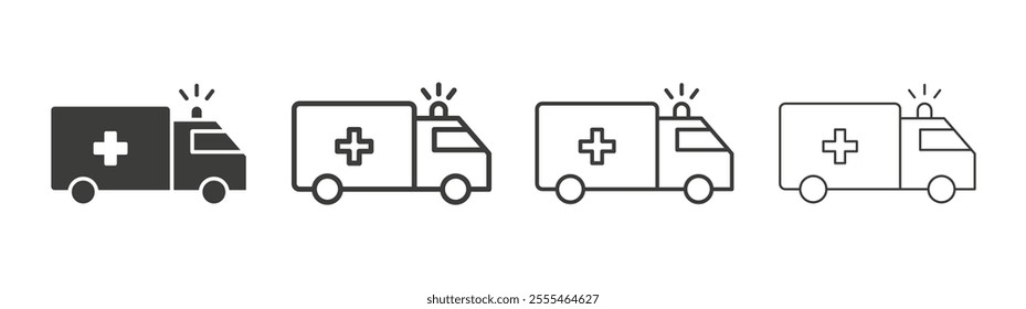 Ambulance icon pack. vector illustration