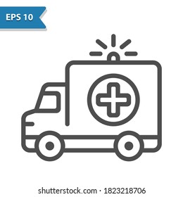 Icono de ambulancia. Icono profesional, perfecto píxel, formato EPS 10.