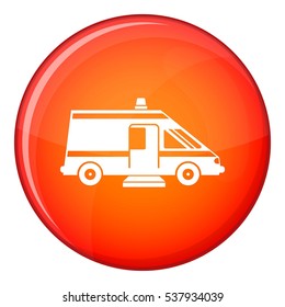 Ambulance icon in red circle isolated on white background vector illustration