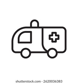 Ambulance Icon Representing Emergency Medical Services and Healthcare Transportation