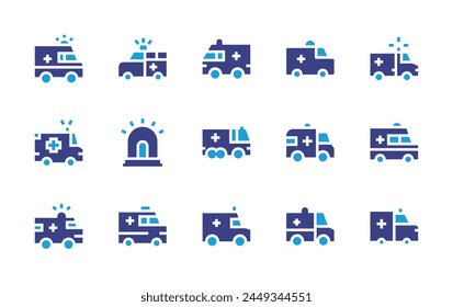Ambulance icon set. Duotone color. Vector illustration. Containing ambulance, siren.