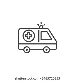 Ambulance icon set. Emergency rescue van vector symbol and hospital emergency icon.