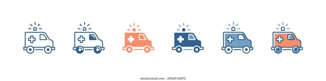 Vector de coche de rescate de transporte de emergencia del hospital con sirena alert ilustración del servicio de transporte médico