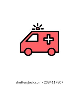 Ambulance icon set illustration. ambulance truck sign and symbol. ambulance car