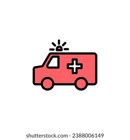 Ambulance icon set illustration. ambulance truck sign and symbol. ambulance car