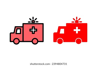 Ambulance icon set illustration. ambulance truck sign and symbol. ambulance car