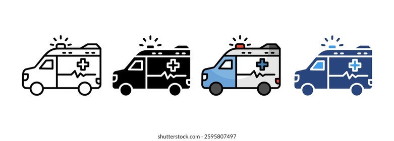 Ambulance Icon Set Multiple Style Collection