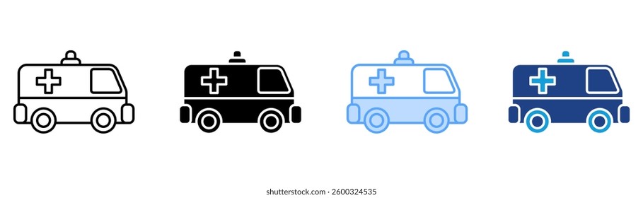 Ambulance Icon Set Multiple Style Collection