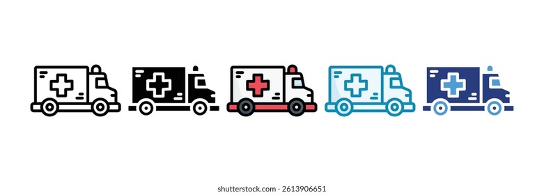 Ambulance Icon Set Multiple Style Collection