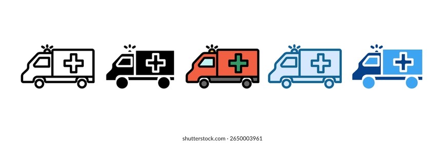 Ambulance Icon Set Multiple Style Collection
