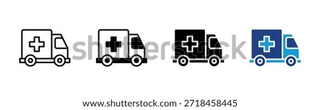 Ambulance icon set multiple style collection