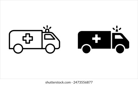 ambulance icon set trendy flat design. vector illustration for web design.