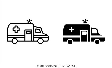ambulance icon set trendy flat design. vector illustration for web design.