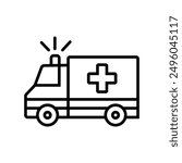 Ambulance icon set. ambulance truck icon vector. ambulance car
