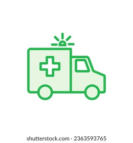 Juego de iconos de ambulancia. vector de icono del camión de ambulancia. coche de ambulancia