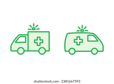 Ambulance icon set. ambulance truck icon vector. ambulance car