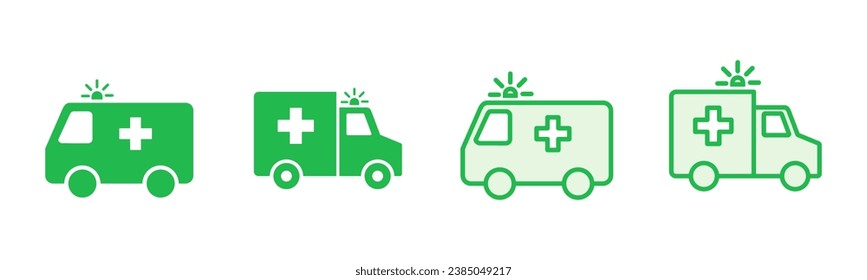 Ambulance icon set. ambulance truck icon vector. ambulance car