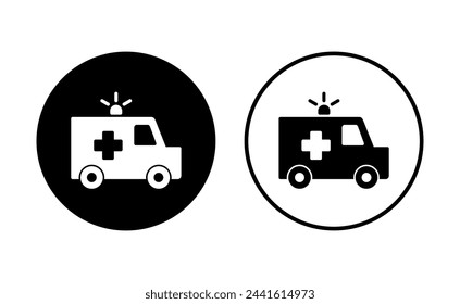 Conjunto de iconos de ambulancia. Icono de camión de ambulancia vector. coche de ambulancia