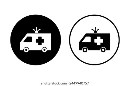 Ambulance icon set. ambulance truck icon vector. ambulance car
