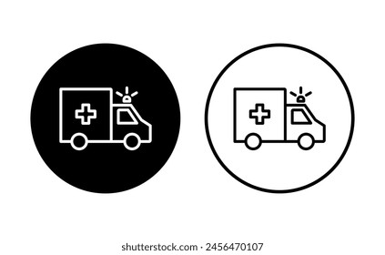 Conjunto de iconos de ambulancia. Icono de camión de ambulancia Vector. coche de ambulancia