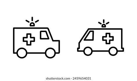 Ambulance icon set. ambulance truck icon vector. ambulance car