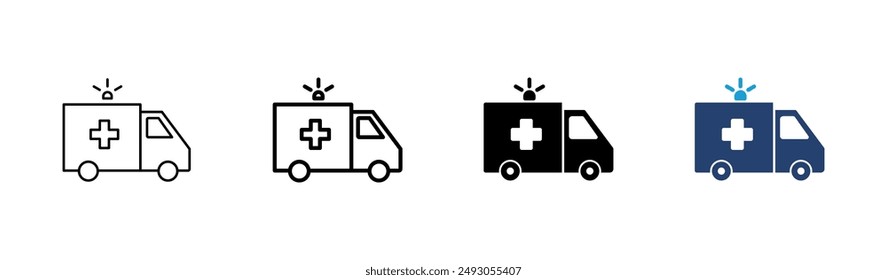 Ambulance icon set. ambulance truck icon vector. ambulance car