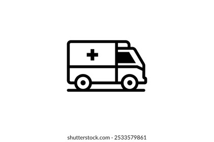 Ambulance icon set. ambulance truck icon vector. ambulance car
