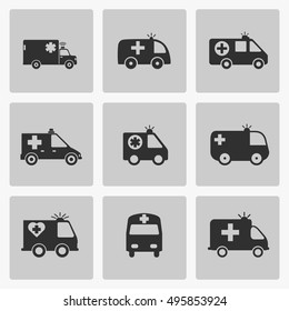 Ambulance icon set vector