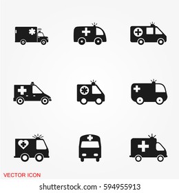 Ambulance Icon set vector