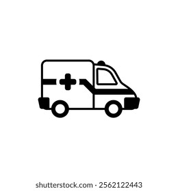 Ambulance icon set. Vector illustration.