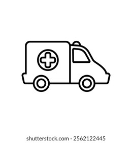 Ambulance icon set. Vector illustration.