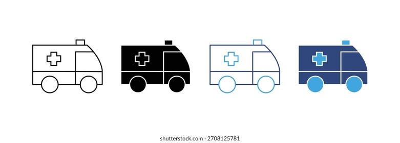 Ambulance icon set. vector illustration.