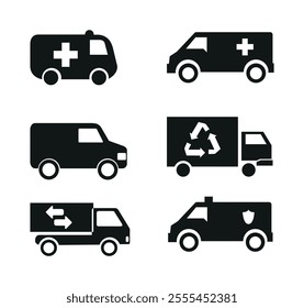 Ambulance icon set vector. Transportation icons vector set 