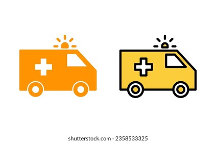 Ambulance icon set for web and mobile app. ambulance truck sign and symbol. ambulance car