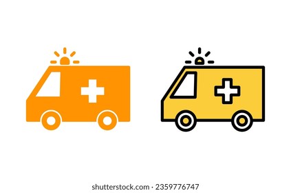 Ambulance icon set for web and mobile app. ambulance truck sign and symbol. ambulance car