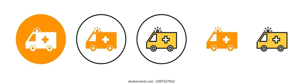 Ambulance icon set for web and mobile app. ambulance truck sign and symbol. ambulance car