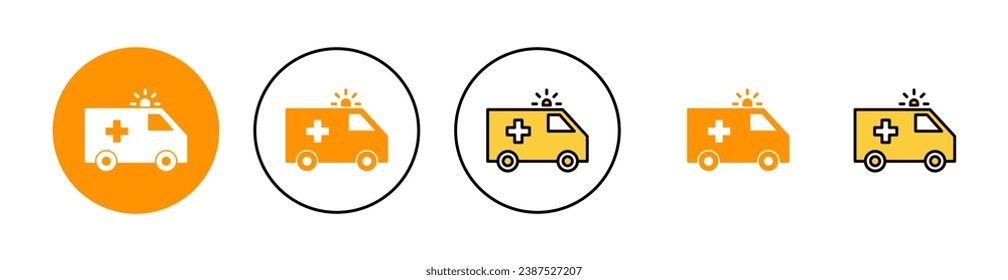 Ambulance icon set for web and mobile app. ambulance truck sign and symbol. ambulance car
