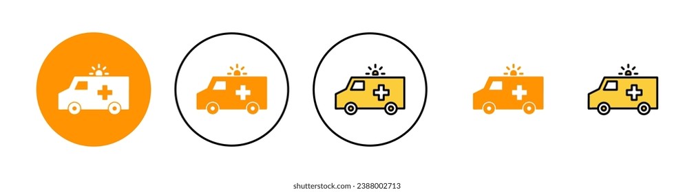 Ambulance icon set for web and mobile app. ambulance truck sign and symbol. ambulance car