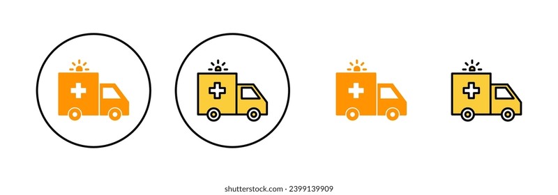 Ambulance icon set for web and mobile app. ambulance truck sign and symbol. ambulance car