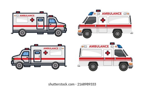 Ambulance Icon Set White Ambulance Vector Stock Vector (Royalty Free ...