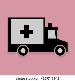 Ambulance icon or sign, vector illustration