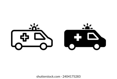 Icono de ambulancia, vector de signos de ambulancia para el sitio web Aplicación informática y móvil