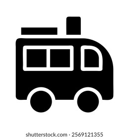 Ambulance icon silhouette. Concept of emergency, medical help, and healthcare.