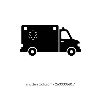 Ambulance icon silhouette design template isolated illustration.