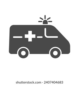 Ambulance icon with silhouette style. Vector illustration graphics.